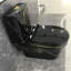 Dual-Flush Elongated One-Piece Black Toilet (Seat Included)