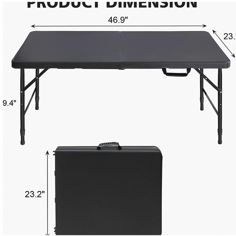 Table de pique-nique pliante et multifonctionnelle de 4 pi pour l'extérieur (ensemble de 2)