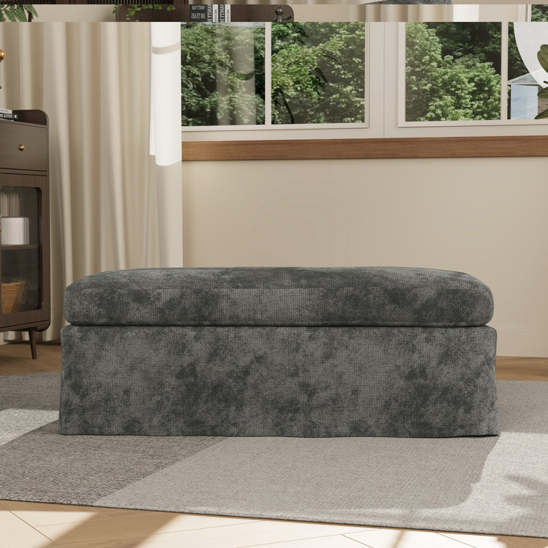 Repose-pieds 43,3 po l Chenille, Gris anthracite