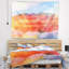 Tapisserie aquarelle rouge ile rétro Landscape-28503212