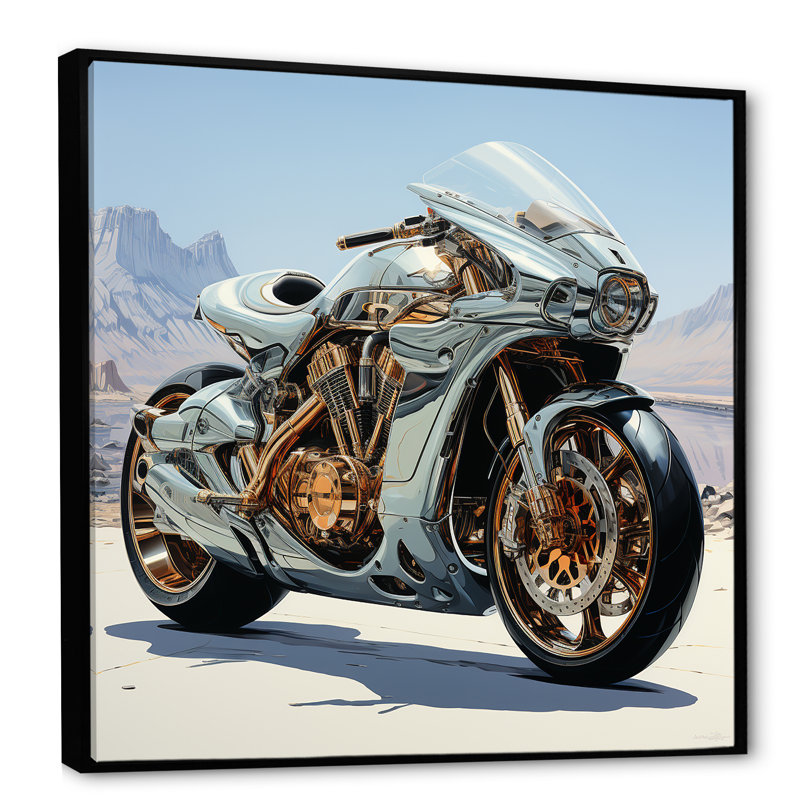 Futuriste Speedster sur toile, Cadre flottant noir, H 36 po x l 36 po x P 1,5 po