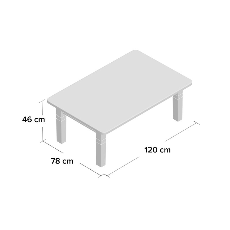 Kelly Four Leg Coffee Table, Stained and varnished Grey/Brown