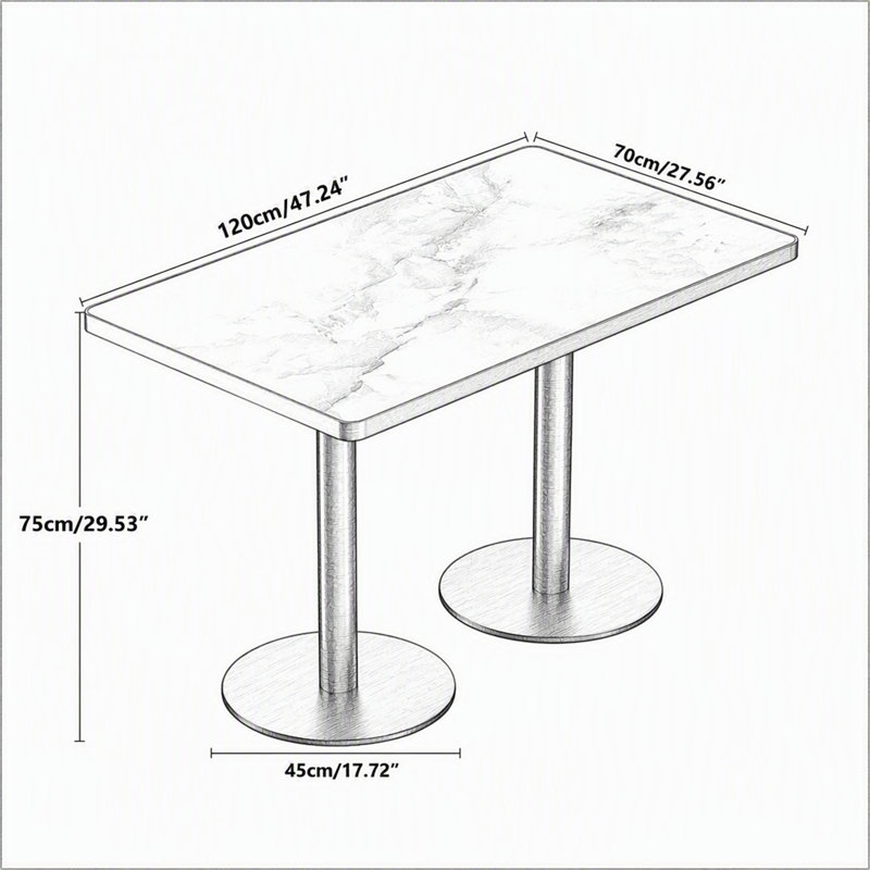 Table de salle à manger 47,24 "Tulip, Blanc