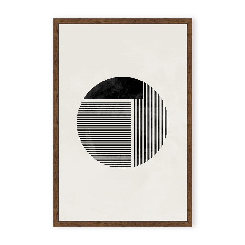 Abstract Minimalist Round by  - Picture Frame Painting on Paper, Framed Canvas, 24" H x 16" W x 2.375" D, White