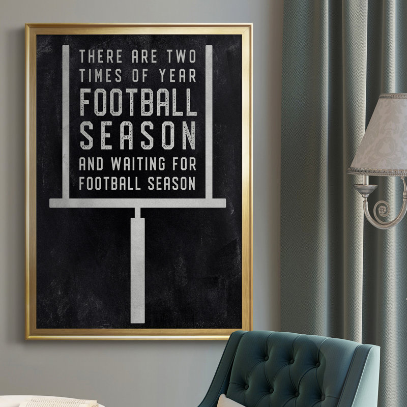 «Football Season», art textuel sur toile, Or, H 26,5 po x l 36,5 po x P 1,5 po
