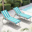 Chaises longues d'extérieur 73,9 "en aluminium avec coussins amovibles 72" et dossier réglable (ensemble de 2)-2042238243-2046552945