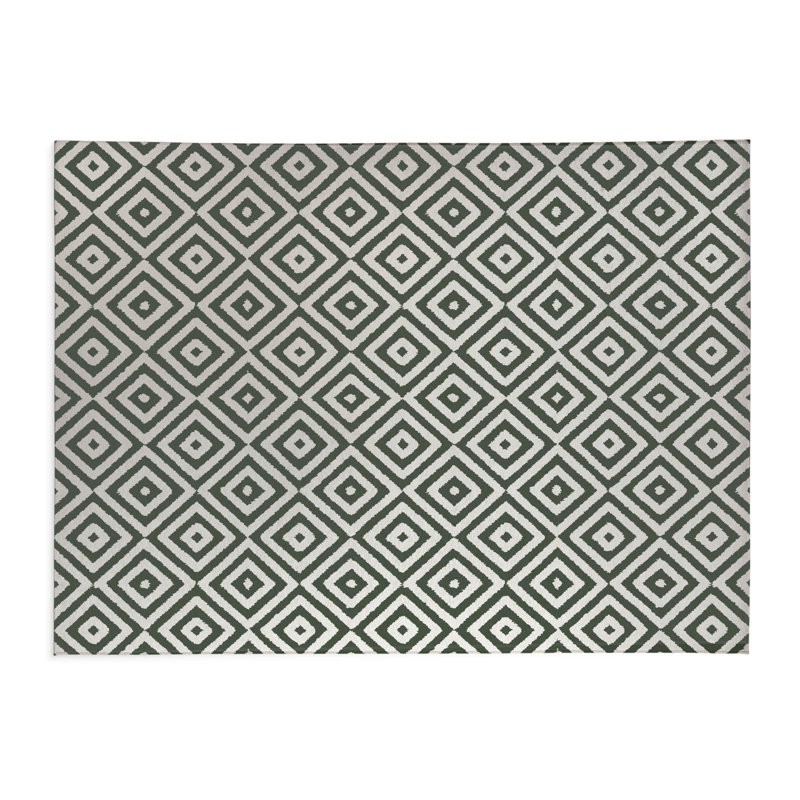 Ikat Eye Non-Slip Outdoor Rug, Rectangle 3' x 5'