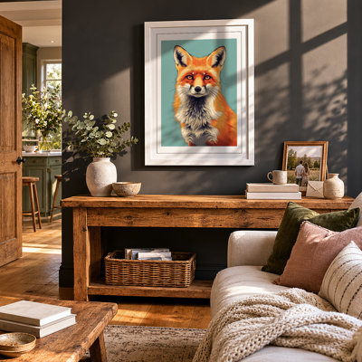 Fox Portrait Modern - Framed Print