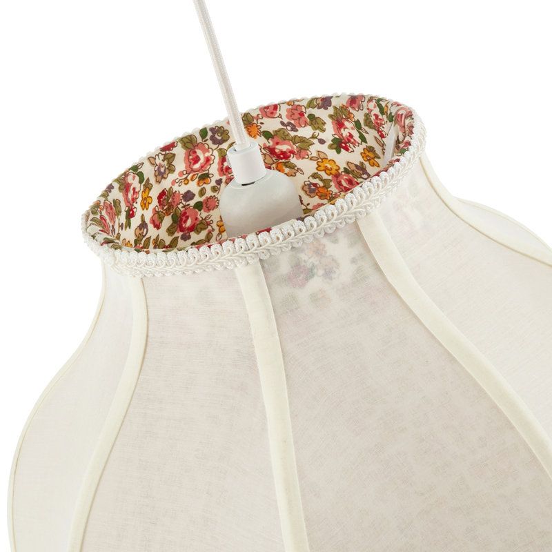 22cm H Fabric Drum Lamp Shade ( No Direct Attachment Method ) in White