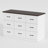 63" White And Walnut Engineered Wood TV Stand With Hidden Electric Lift Mount, 9 Drawers, And Built-In Power Outlets