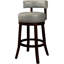 Paire de tabourets de bar pivotants de 30 po, siège et dossier gris foncé, bois de chêne massif, sièges de salle à manger transitionnels, rembourrés avec garniture cloutée 2 tabourets, bois, chaises, séduisant