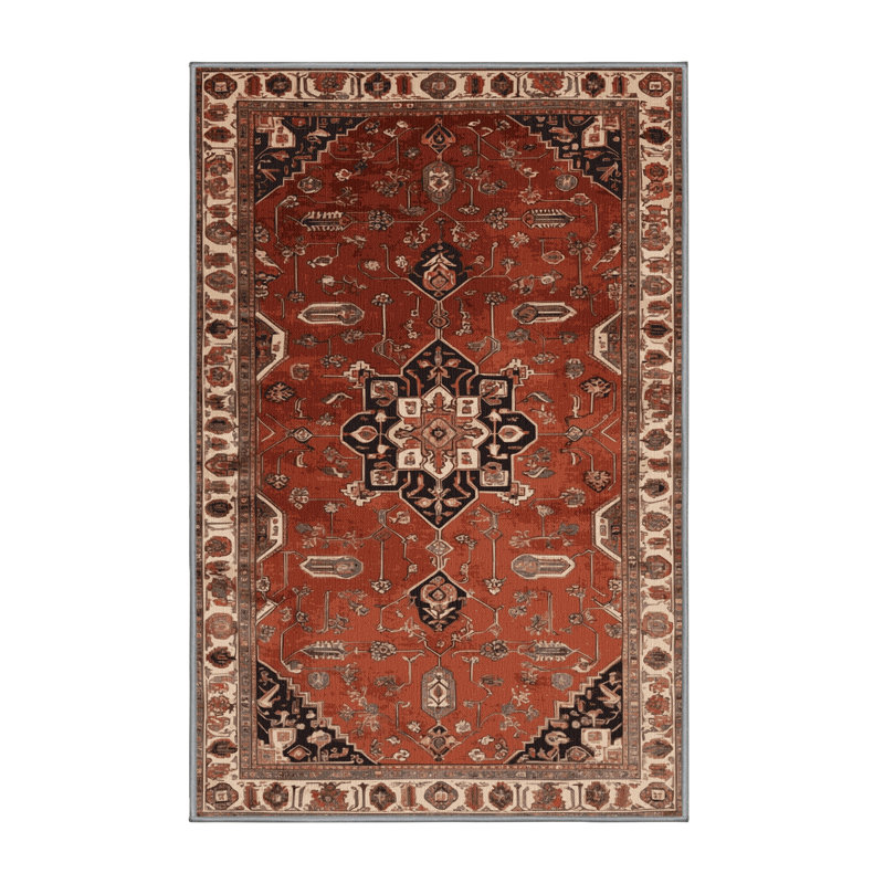 Tapis brun lavable à la machine, Rectangulaire 2 pi x 3 pi