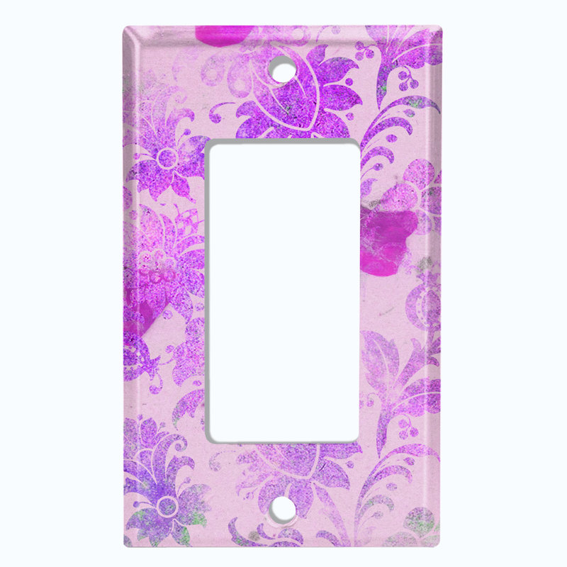 Plaque murale berçante à motif de fleurs orange et damas brun clair, Rose