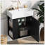 Meuble-lavabo flottant 21,6 po avec lavabo en céramique, rangement à gauche