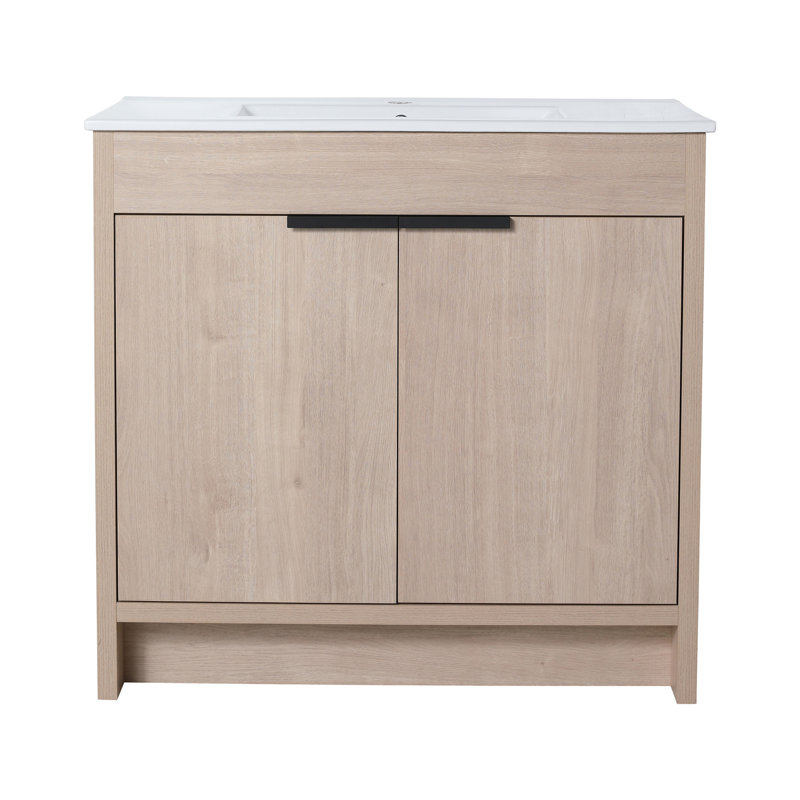 0'' Single Bathroom Vanity with Ceramic Top