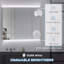 Armoire, organisateur de miroir de meuble-lavabo mural avec gradateur tactile, trois portes et charge USB