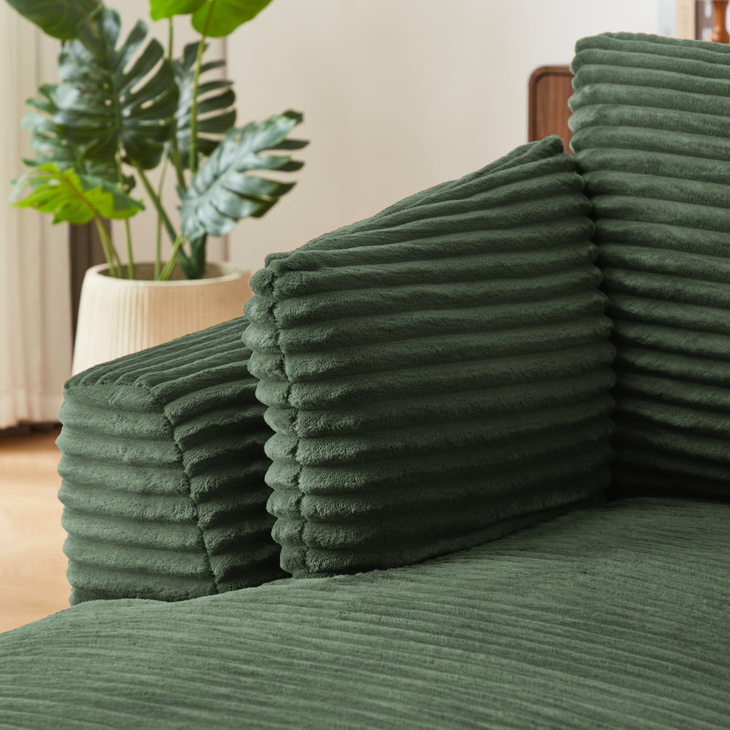 Chaise longue en velours côtelé Corduroy, sans assemblage, d'une hauteur de 35,37 po, convient aux appartements