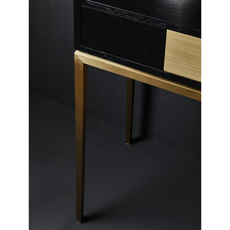 110cm Solid Wood Top Console Table
