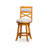 30" Bar Height X-Back Swivel Stool, Natural Finish, Beige Fabric Seat-3364889-3364894