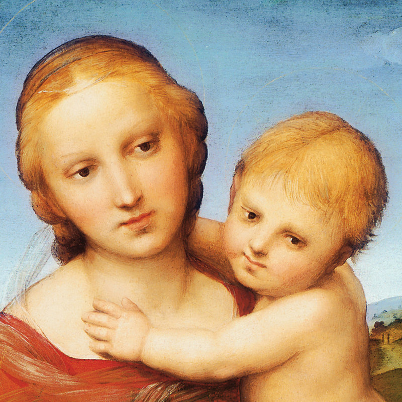 Framed Renaissance Madonna and Child Canvas Painting