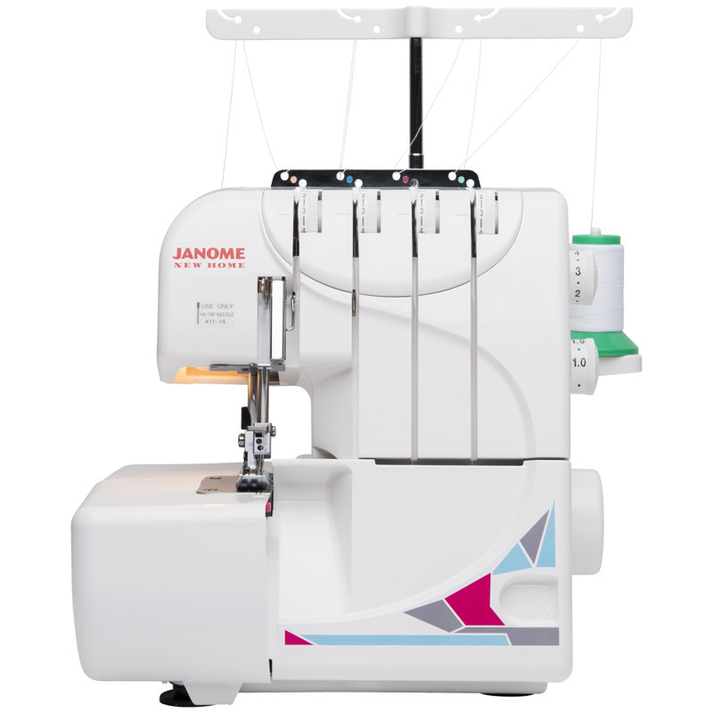 Compact White and Gray Portable Serger Machine
