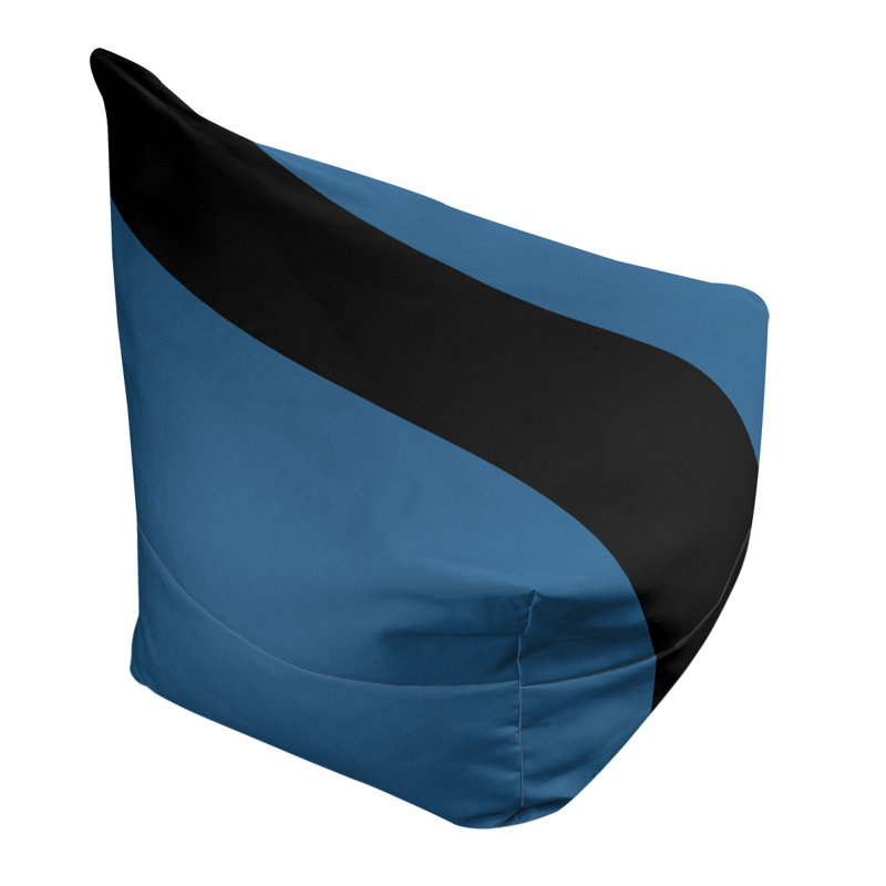 Bean Bag Cover, 30" H x 27" W x 2" D, Blue/Black