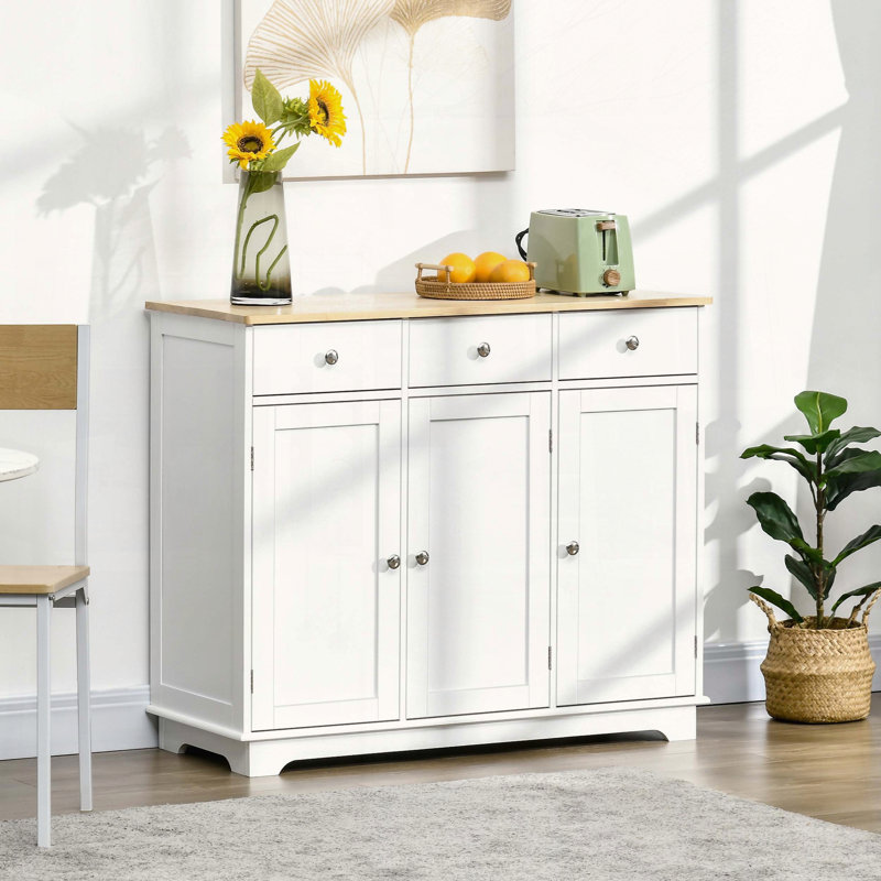White Modern Kitchen Storage Cabinet, White