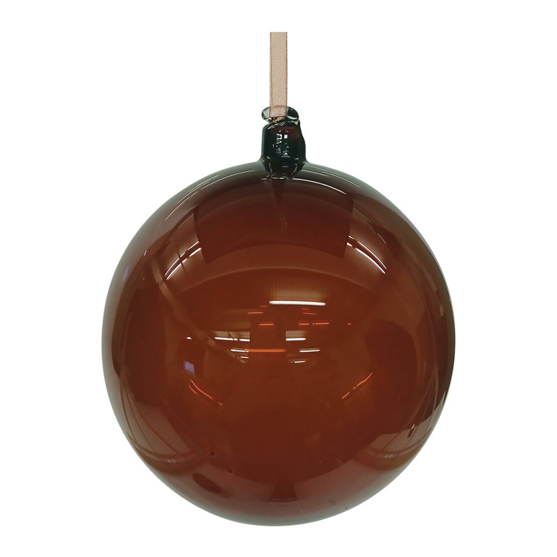 Ornement boule en verre classique, H 5,95 po x l 5,8 po x P 5,85 po