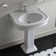 Isabella 34" White Ceramic Rectangular Pedestal Bathroom Sink with Overflow