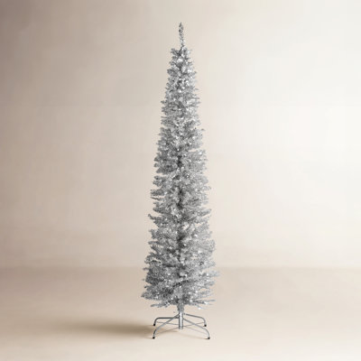 Silver Pre-Lit Pine Christmas Tree