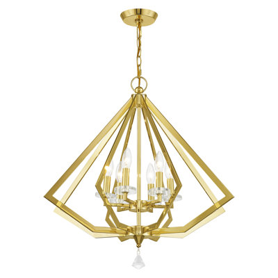 Zyvon Steel Dimmable Lantern Geometric Chandelier