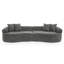 Élégant canapé courbé à 4 places, mousse, accoudoirs droits, canapé modulaire pour le salon, rembourrage à ressorts et en mousse, chenille douce, bureau