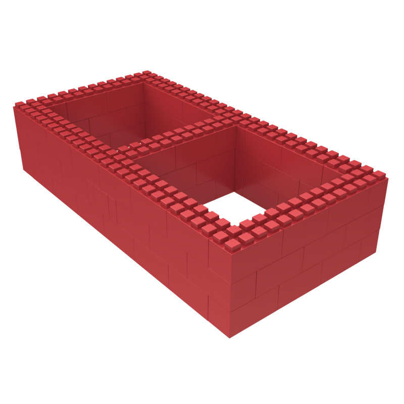 EverBlock Frame Only Bed Kit, Red, Twin