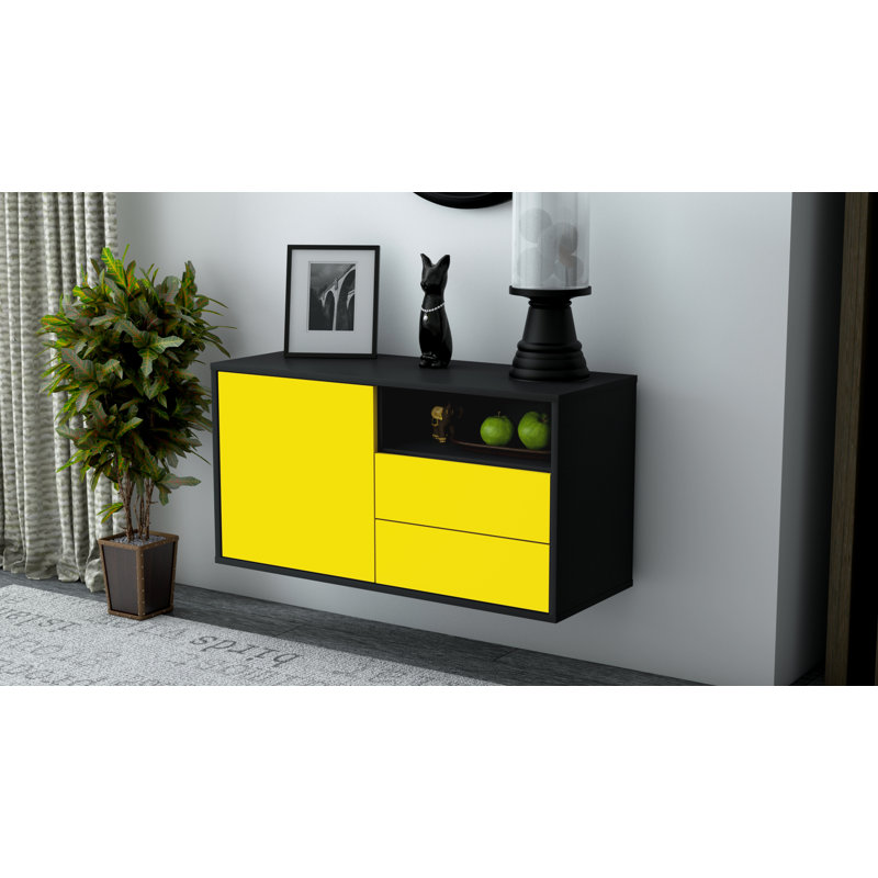Garibaldi Unfinished Floating TV Stand, Yellow