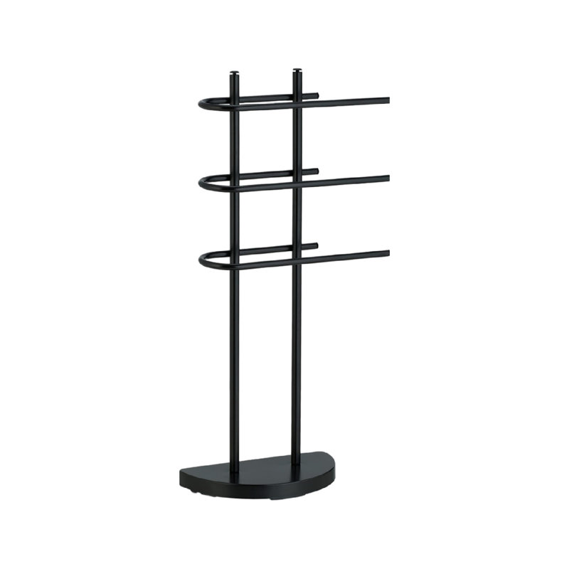 3 Rails Standing Blanket Ladder Black Metal