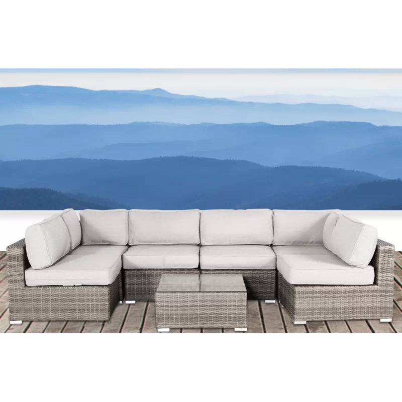 7 coussins d'extérieur avec coussins 7 pièces en aluminium antirouille pour terrasse