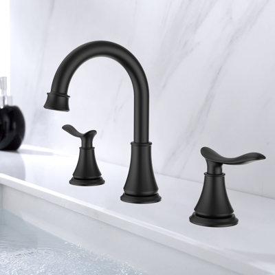 Widespread 2-handle Bathroom Faucet with Drain Assembly