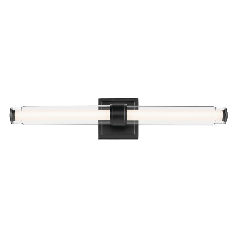 26.5" Linear Bath Bar Medium LED with Clear Glass, Satin Black