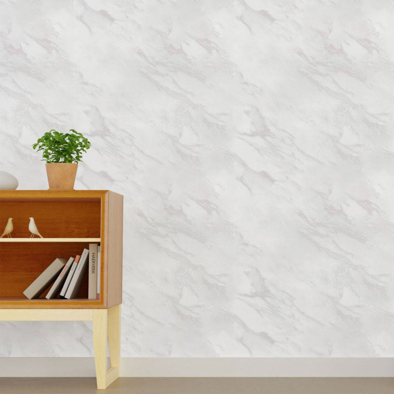 Light Marble 96" L X 24" W Peel And Stick Wallpaper N015022