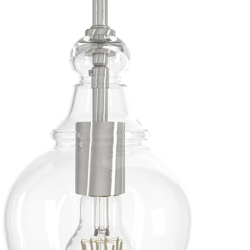 Maple Park 1 Light Bell Pendant, Brushed Nickel, 18" H x 12" W x 12" D
