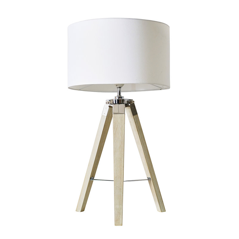 Bella Vista Wood Tripod Lamp, White