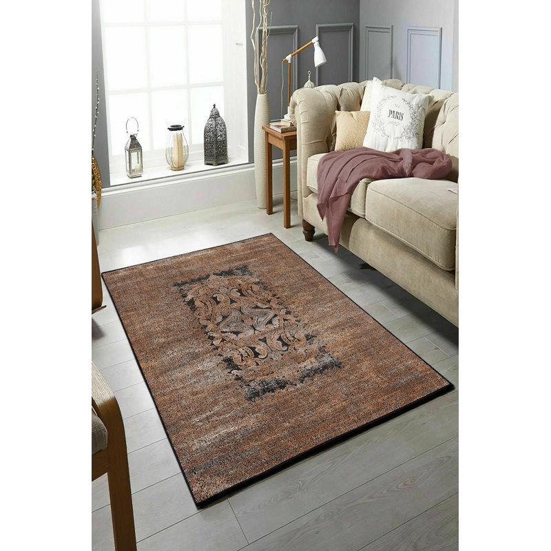 Eco-Friendly Area Rug (2 ft x 3.3 ft), 100% Polyester, 650 g/m² | Antibacterial & Non-Slip PVC Dot Underside, Pile Height: 0.2 inches | Machine Washable, Digital Print Design, Perfect for Living Room & Bedroom Decor
