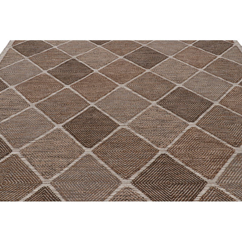 Scandinavian Wool Geometric Area Rug, Rectangle 5' x 7'