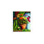 Décoration murale sur toile verte avec fleurs de souci colorées vertes 24 po x 18 po