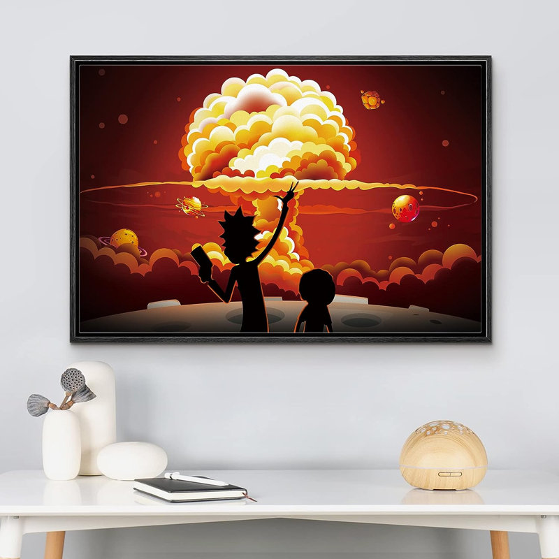 Rick et Morty sur toile, Toile tendue, H 32 po x l 48 po x P 1,5 po