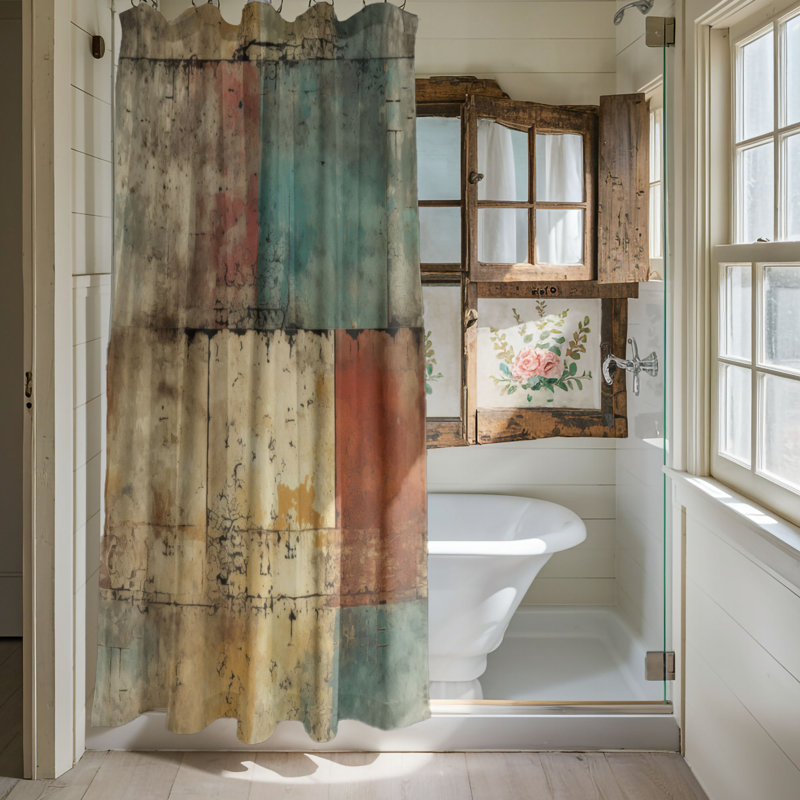 Couleurs délavées - Rideau de douche de qualité supérieure, L 71 po x L 74 po