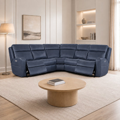 L‑Shaped Leather Triple‑Power Reclining Sectional Sofa with Zero Gravity and Built-In USB Port