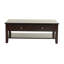 Table basse en bois avec tiroirs et tablette