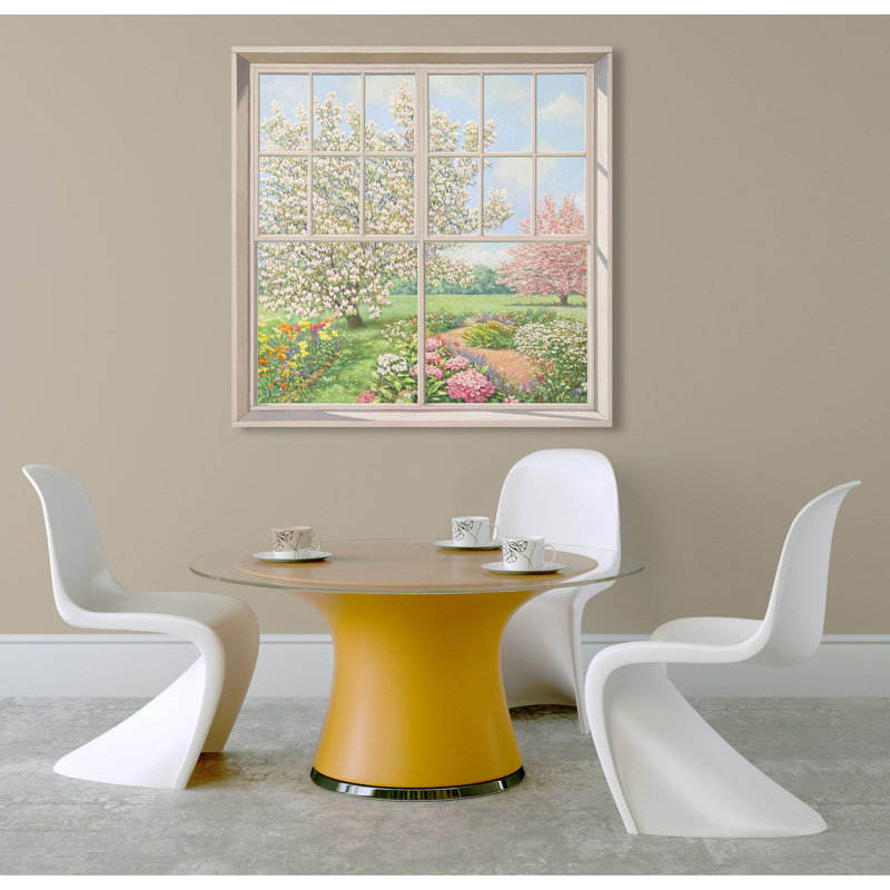 Window on The Garden 1 Piece Wrapped Canvas Wall Art, 70 cm H x 70 cm W