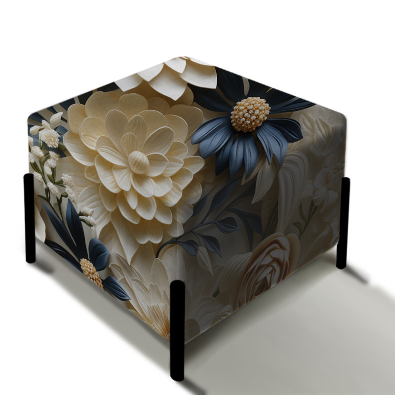 Nameer - Repose-pieds floral carré